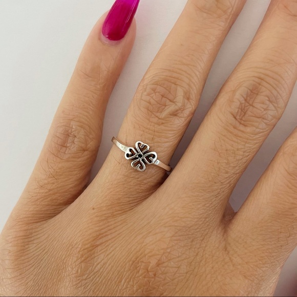 Sterling silver Celtic 4 hearts ring, heart ring, silver heart ring, Celtic ring - Picture 5 of 9